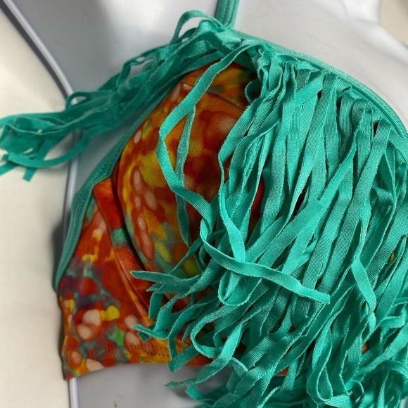Luli Fama Fiesta de Flores Fringe Bikini Top - Picture 3 of 6